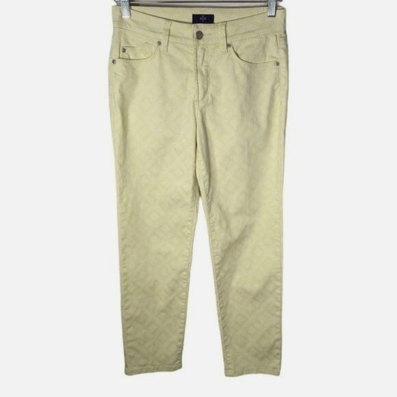 NYDJ Jeans Womens 0P Petites Slimming Ankle Denim Pants Stretch Yellow Casual - Picture 1 of 12